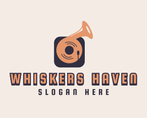 Retro Record Player logo design