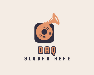 Retro Record Player logo design