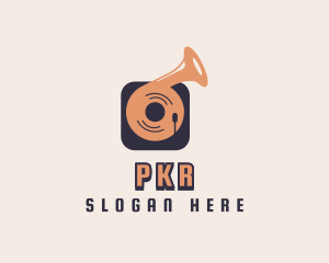 Retro Record Player logo design