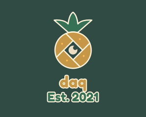 Vlog - Pineapple Camera Lens logo design