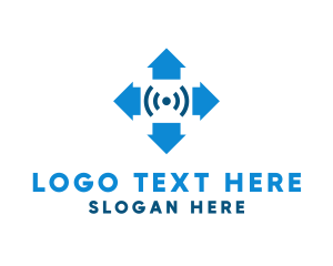 Wireless - Internet Arrow Signal logo design