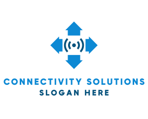 Wireless - Internet Arrow Signal logo design