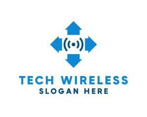 Wireless - Internet Arrow Signal logo design
