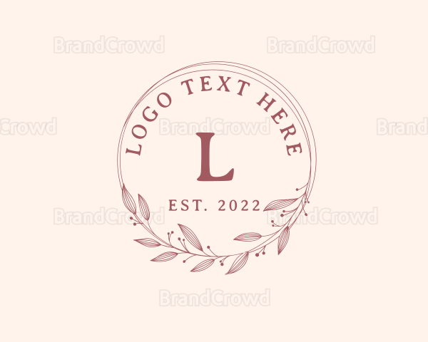 Elegant Leaf Wreath Logo