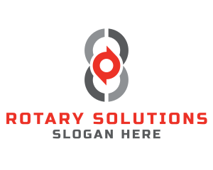 Rotary - Industrial Blade Number 8 logo design