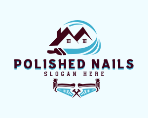 Nails - Paintbrush Hammer Renovation logo design