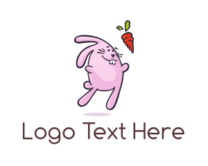 Easter Bunny - Cartoon Rabbit Carrot logo design