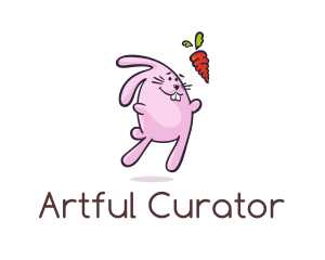 Cartoon Rabbit Carrot logo design