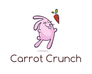 Carrot - Cartoon Rabbit Carrot logo design