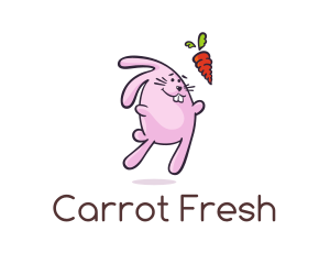 Carrot - Cartoon Rabbit Carrot logo design