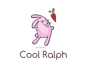 Cartoon Rabbit Carrot logo design