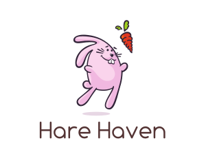 Hare - Cartoon Rabbit Carrot logo design