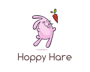 Rabbit - Cartoon Rabbit Carrot logo design