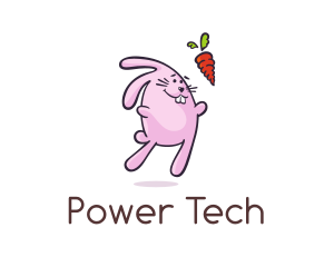 Toy Shop - Cartoon Rabbit Carrot logo design