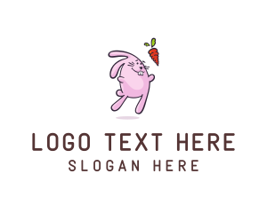 Cartoon Rabbit Carrot logo design