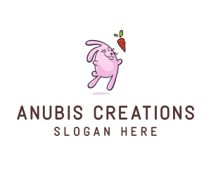 Cartoon Rabbit Carrot logo design