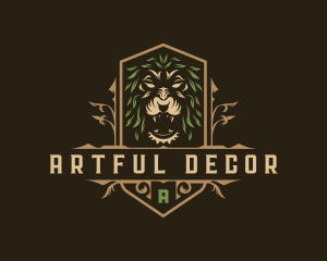 Decorative Lion Crest logo design