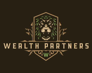 Decorative Lion Crest logo design