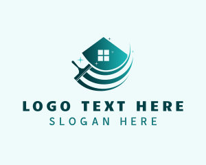 Clean - House Squeegee Cleaning logo design