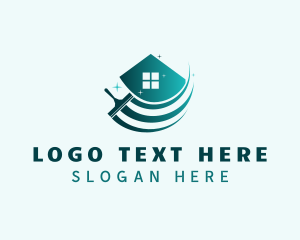 Disinfectant - House Squeegee Cleaning logo design