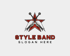 Rockstar Drummer Drumsticks logo design