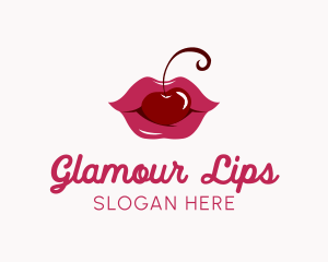 Kissable Cherry Lips logo design