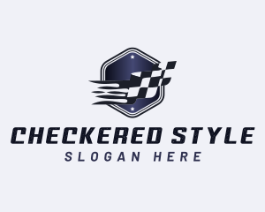 Checkered - Fast Racing Flag logo design