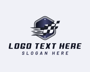 Chequered - Fast Racing Flag logo design