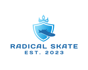 Skateboard - Shield Skateboard Crown logo design