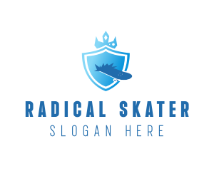 Shield Skateboard Crown logo design