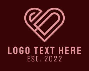 Date - Love Heart 3D Dating logo design