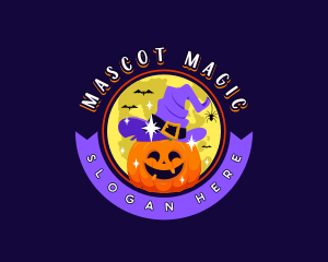 Halloween Pumpkin Moon logo design