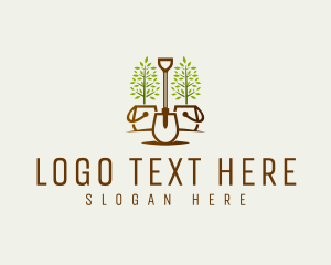 Landscaper - Potted Plant Garden Shovel logo design