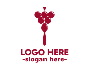 Lunch - Grape Fruit Spoon logo design