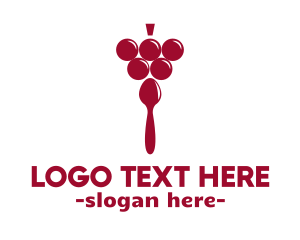 Wine - Grape Fruit Spoon logo design