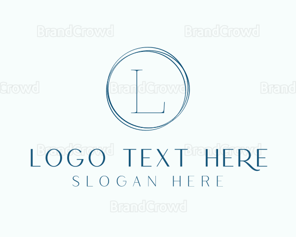 Traditional Serif Circle Badge Logo