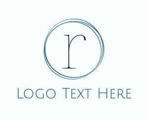 Fashion Store - Minimalist Blue R logo design