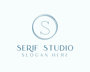 Traditional Serif Circle Badge logo design