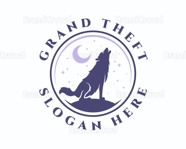 Howling Wolf Dog Logo