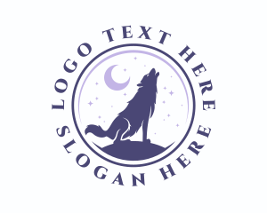 Hunter - Howling Wolf Dog logo design