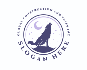 Howling Wolf Dog Logo