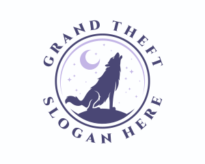 Hunting - Howling Wolf Dog logo design