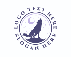 Howling Wolf Dog Logo