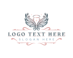 Holy - Heavenly Angel Wings Halo logo design