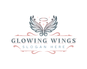 Heavenly Angel Wings Halo logo design