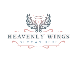 Heavenly Angel Wings Halo logo design