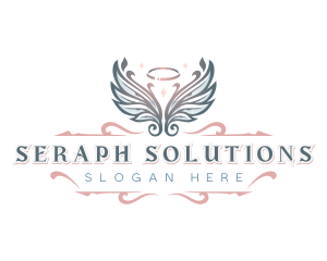 Heavenly Angel Wings Halo logo design