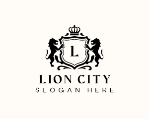 Lion Crest Crown logo design