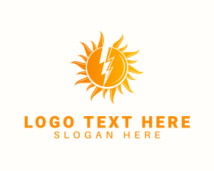 Sun - Solar Lightning Power logo design
