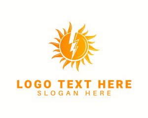 Renewable - Solar Lightning Power logo design